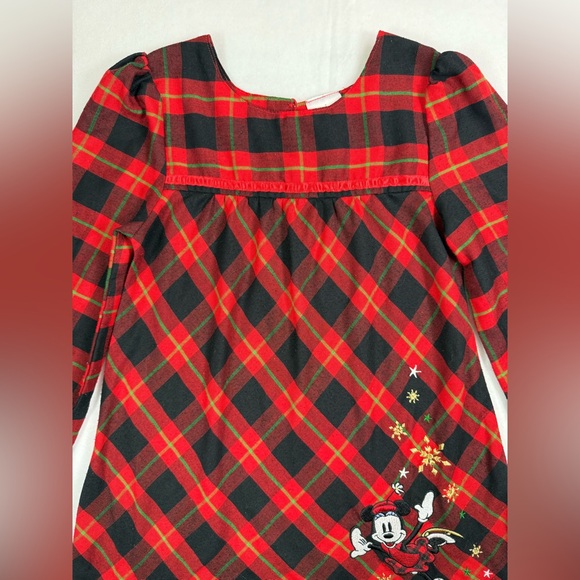 DISNEY STORE Girls Minnie Mouse Ice Skating Plaid Winter Nightgown 5/6 Cozy Warm - Picture 9 of 15